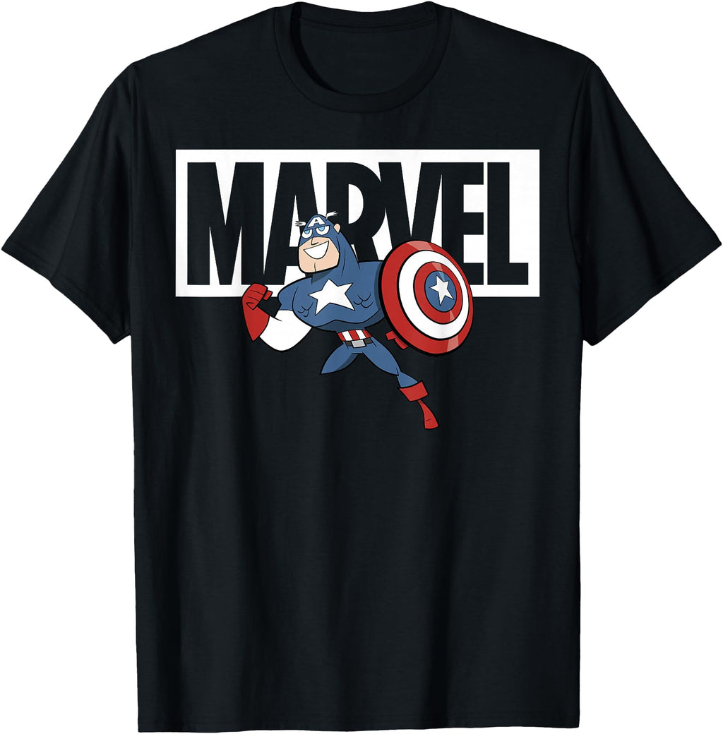 Authentic Marvel Captain America T-Shirt - Fun Novelty Design Men Women