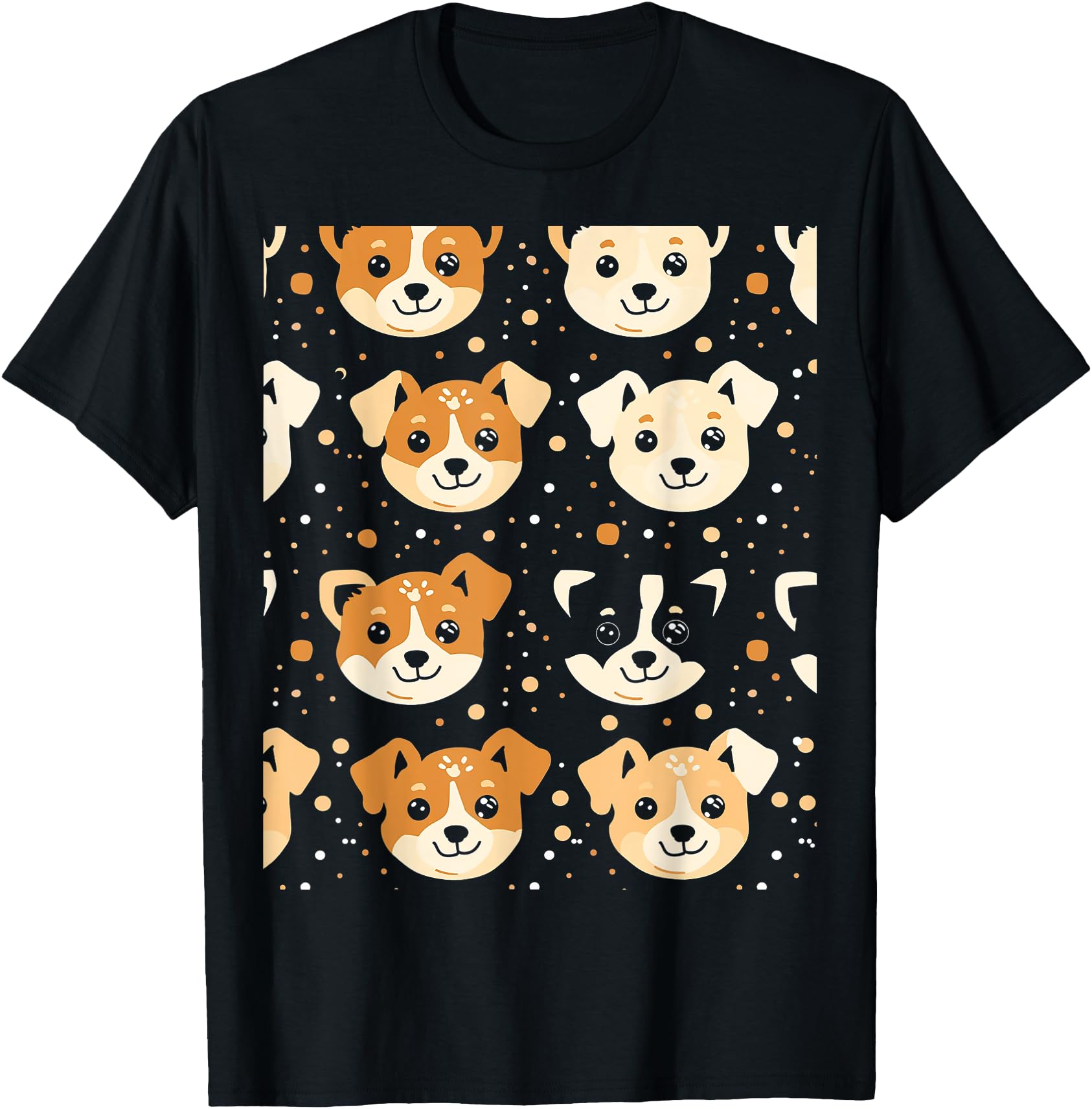 Handcrafted Chibi Puppy Faces Hoodie - Fun Novelty Design for Adults