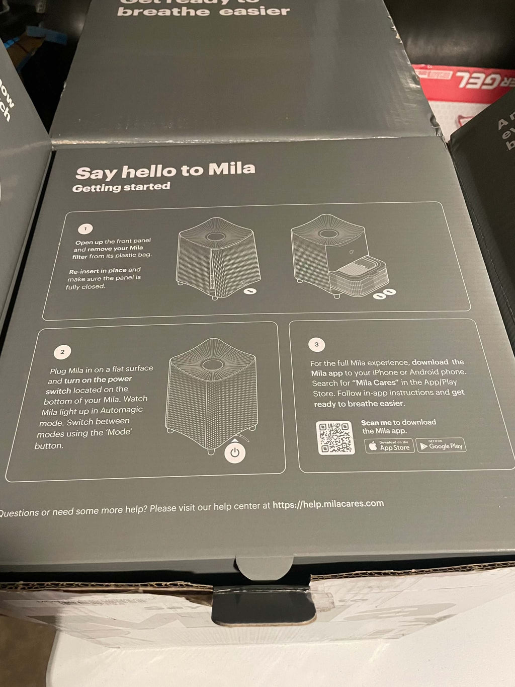 Mila Air Purifier for Large Room 1,000 sqft Coverage | Basic Breather | Air Purifier for Allergies | H12 HEPA Filter | Smoke Allergens Dust Pollution | Home Office Air Cleaner | Smart Wi-Fi Auto Mode