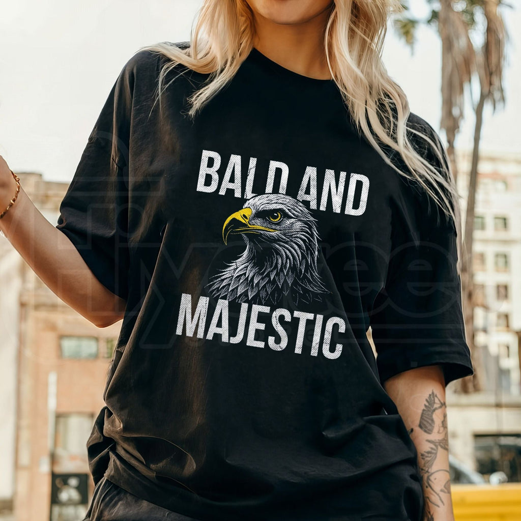 Bald and Majestic Sarcastic Eagle T-Shirt – Funny Novelty Vintage Navy Tee