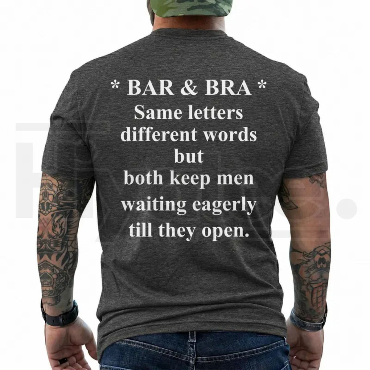 Bar & Bra Same Letters Funny Men’s T-Shirt – Graphic Joke Tee