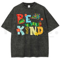 Be Kind Paper Collage Bug Butterfly Floral Vintage Washed Tee – Y2K Aesthetic Graphic Shirt