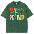 "Be Kind" Paper Cutout Collage Lettering Autumn Vintage Washed Tee