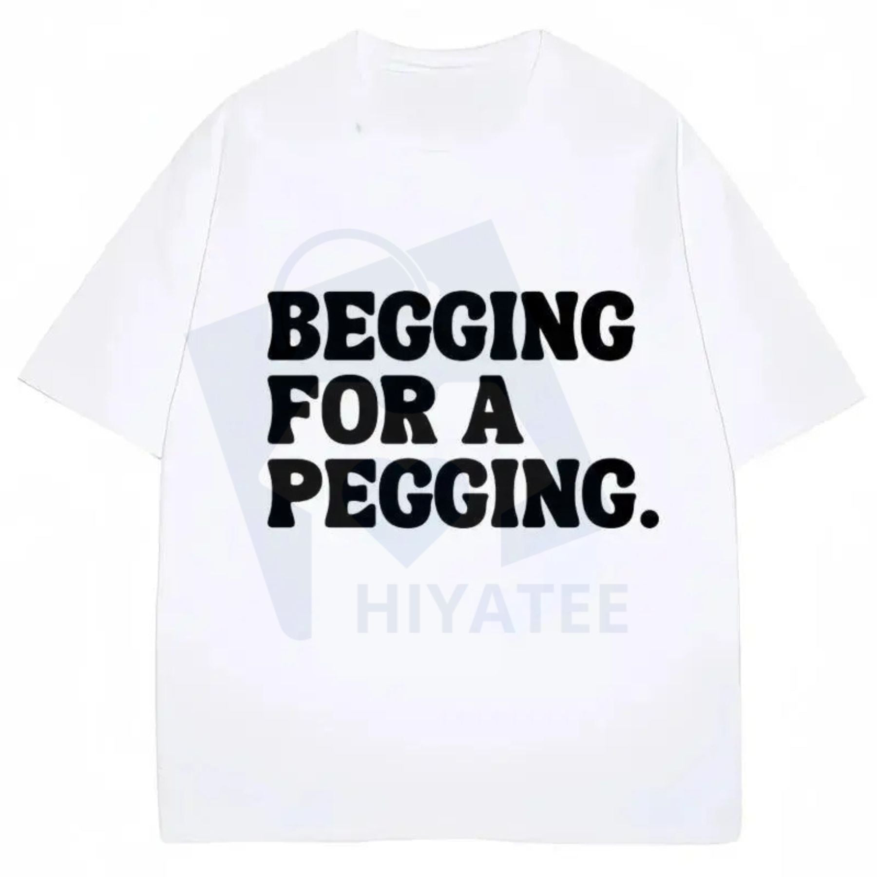 "Begging for A Pegging" Funny Letter Print T-shirt – Oversized Streetwear Unisex Cotton Tee