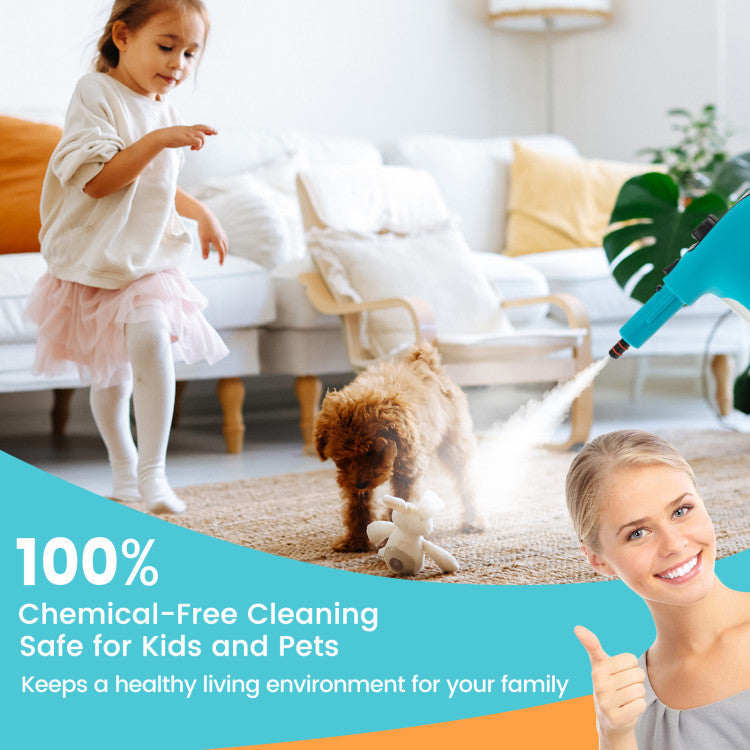 1400W Handheld Steam Cleaner with 14-Piece Accessory Kit and Child Lock