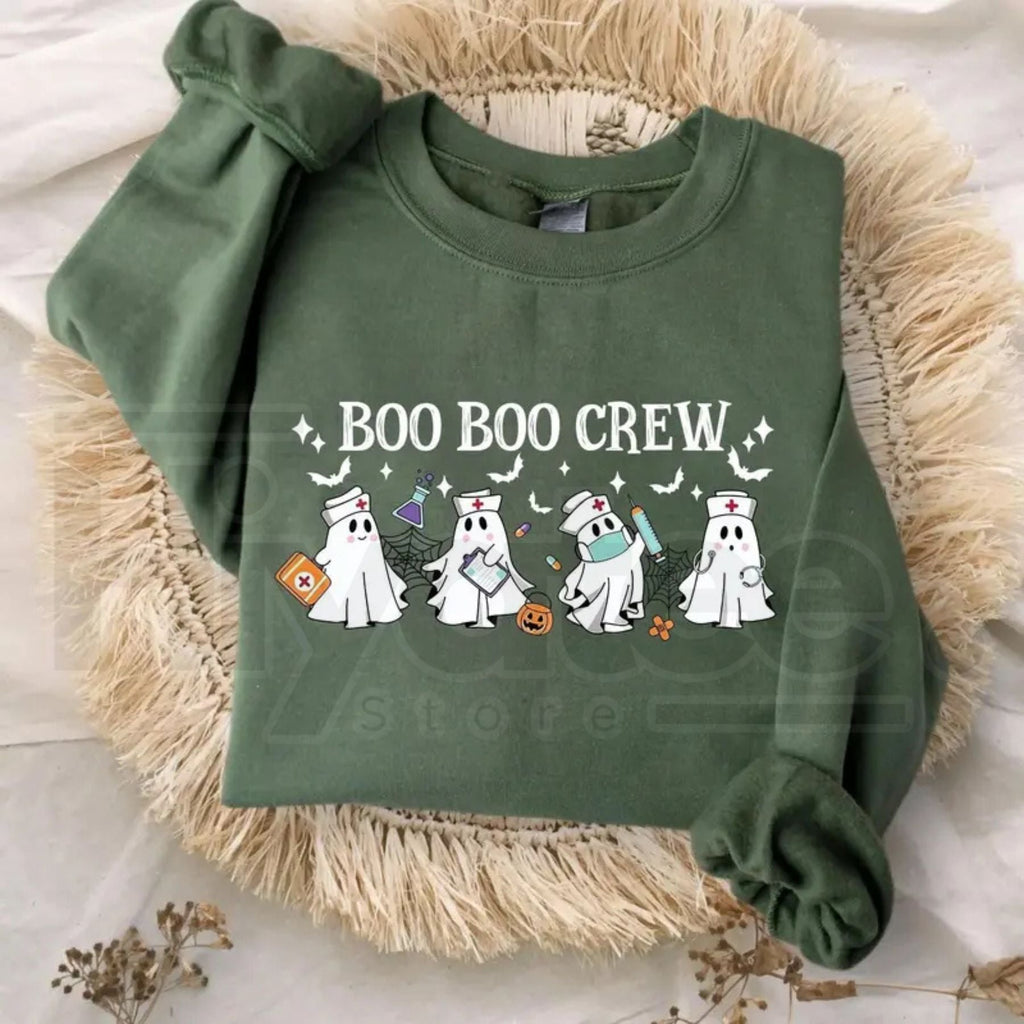 Boo Boo Crew Sweatshirt – Cute Healthcare Ghosts Halloween Crewneck