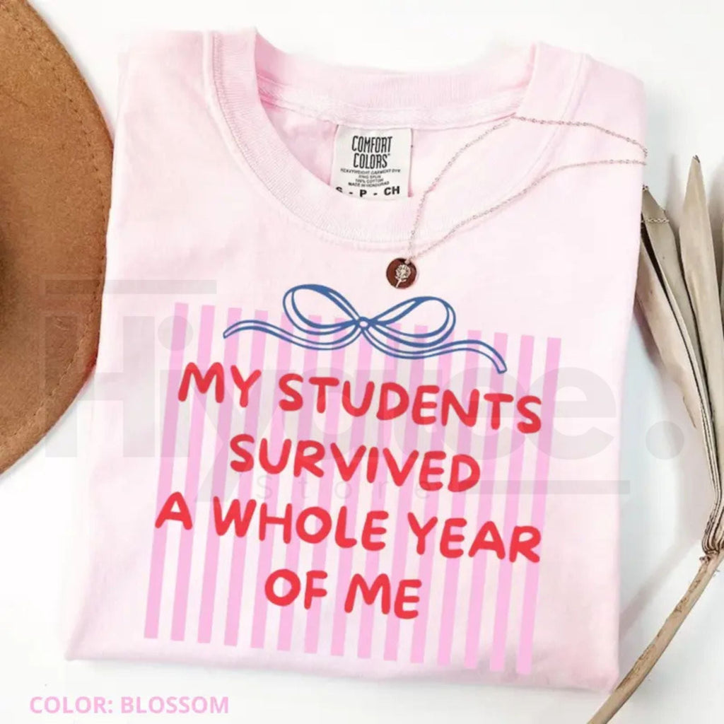 Comfort Colors® End of Year Teacher T-Shirt – Retro Striped Summer Break Tee
