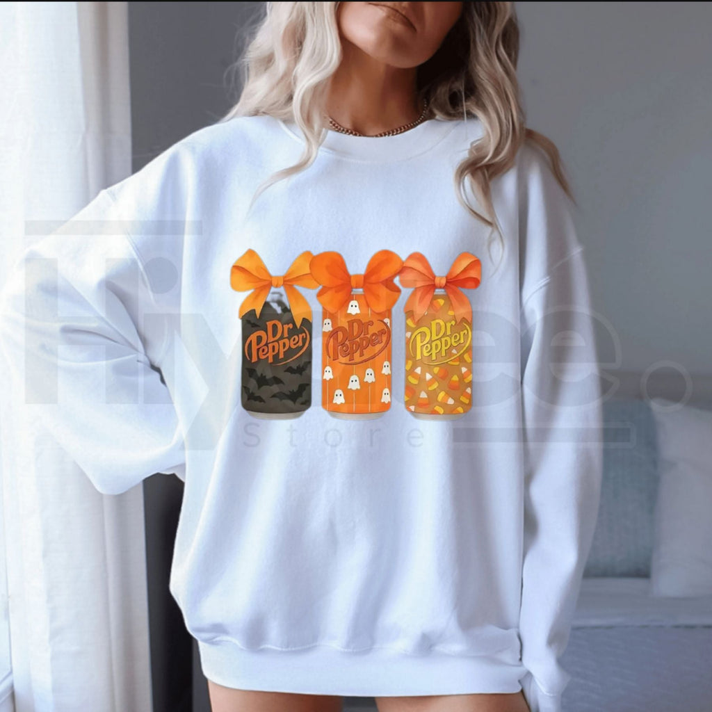 Dr Pepper Halloween Sweatshirt – Spooky Soda Graphic Crewneck, Soft Cozy Fall Unisex Pullover