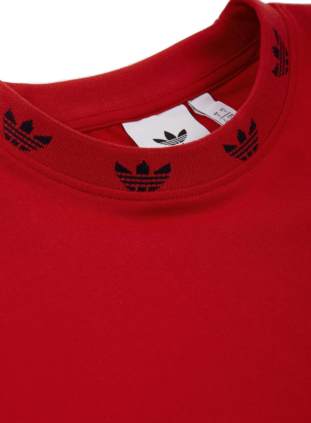 adidas Originals Men's Trefoil Ribbed T-Shirt - Scarlet/White