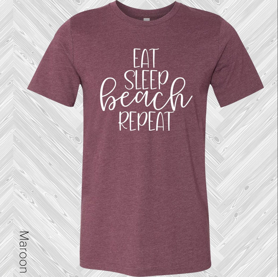 Eat Sleep Beach Repeat Graphic Tee