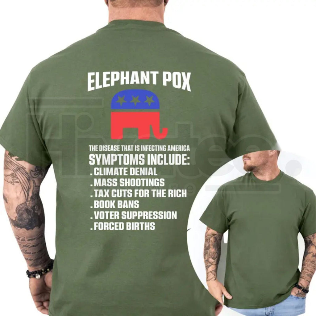 "Elephant Pox" – Funny Political Satire Graphic Top