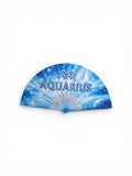 Aquarius Zodiac Clack Fan: Celestial Folding Hand Fan