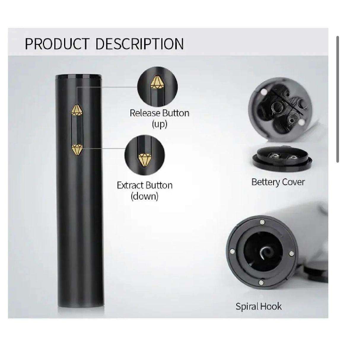 SELZALOT All Black Plastic Electric Wine Opener