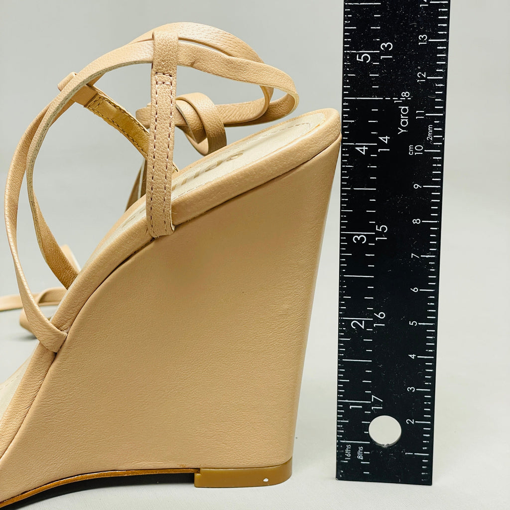 SCHUTZ Deonne Casual Deluxe Nappa Leather Sandal True Beige Sz 8.5 S013810172 (New)