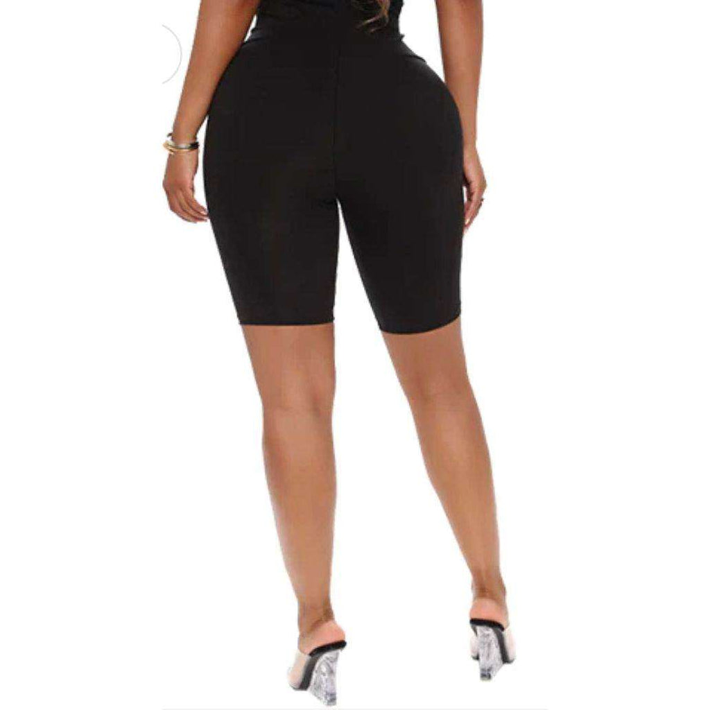 HIGH WAIST SOLID BIKER SHORTS
