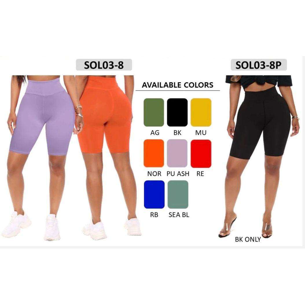 HIGH WAIST SOLID BIKER SHORTS