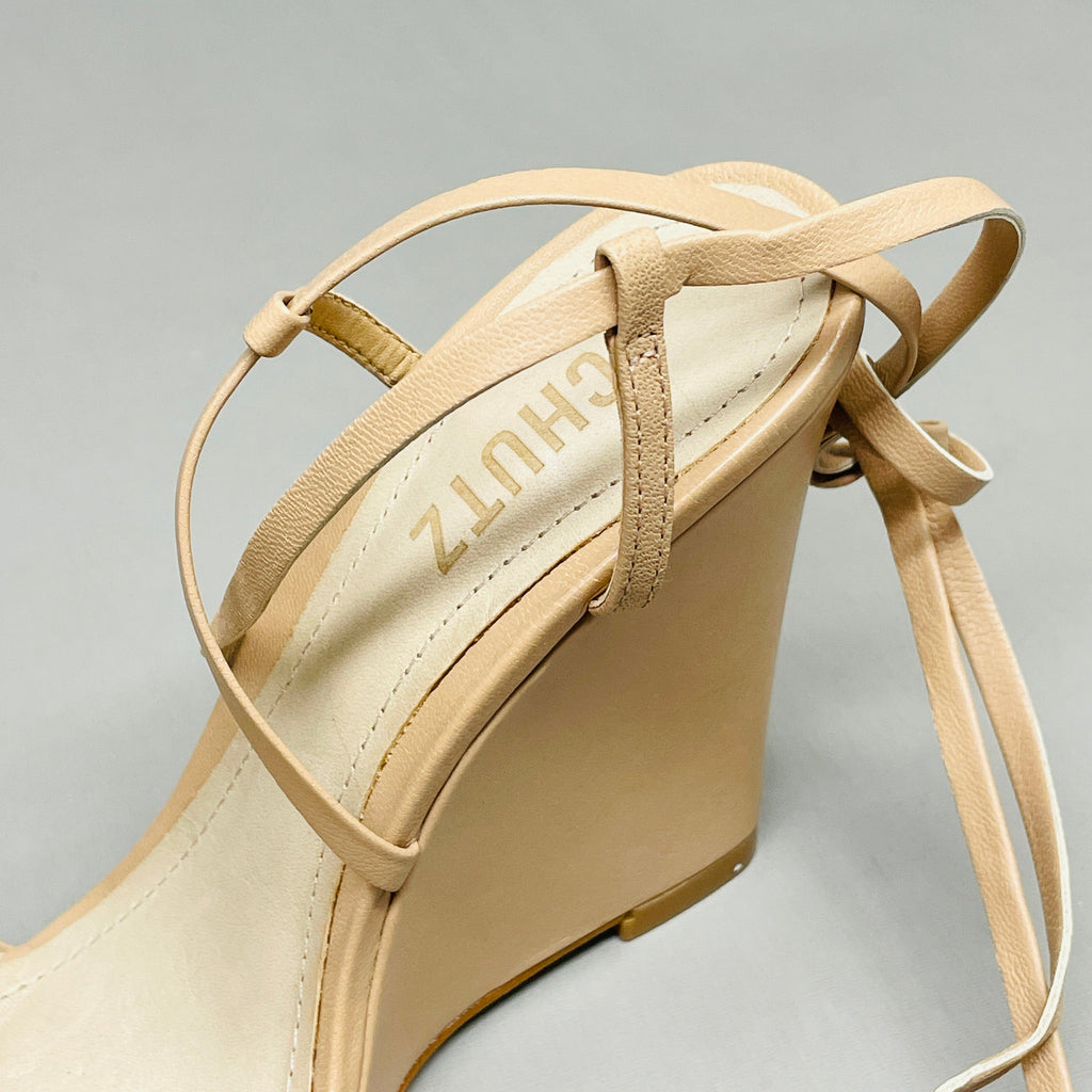 SCHUTZ Deonne Casual Deluxe Nappa Leather Sandal True Beige Sz 5.5 S013810172 (New)