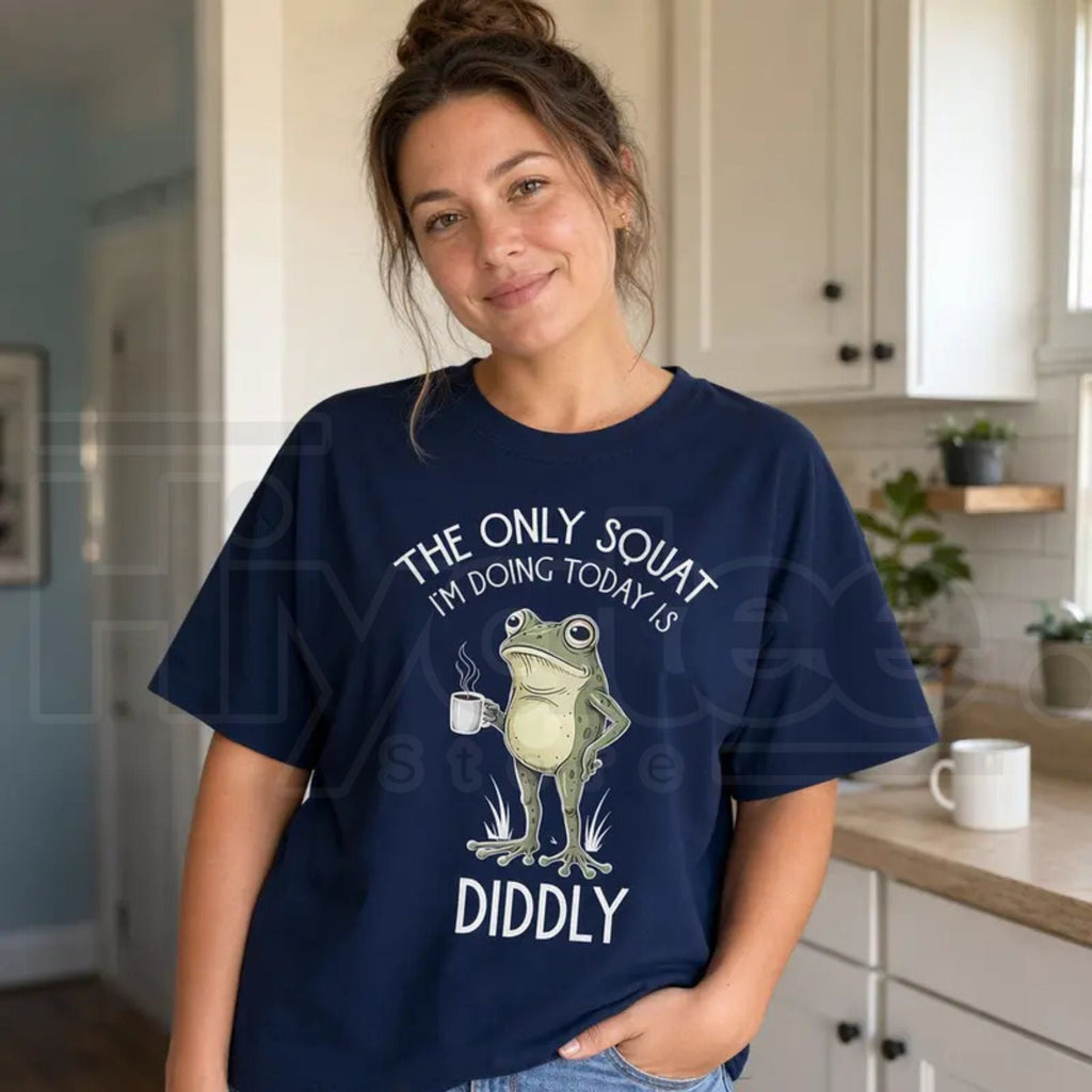 Funny Frog Diddly Squat T-Shirt – Women's Sarcastic Plus Size Graphic Tee