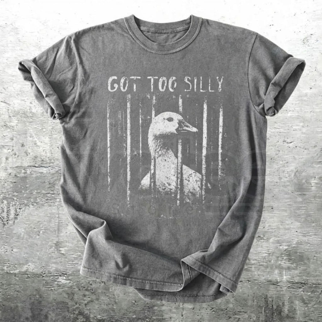 Funny Goose Meme T-Shirt – Got Too Silly Oversized Graphic Tee