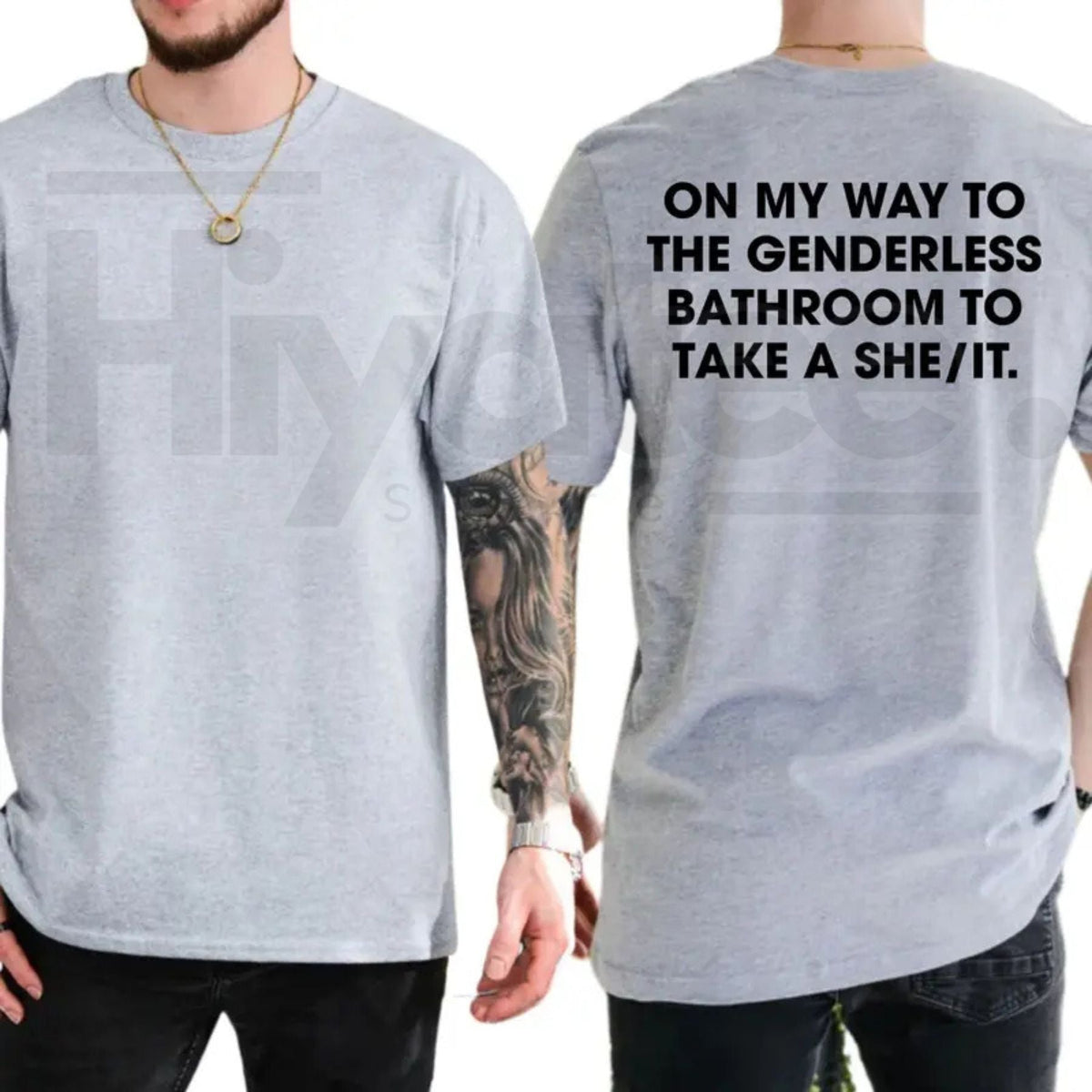 Funny Restroom Humor Political Satire T-Shirt – Menswear Graphic Tee