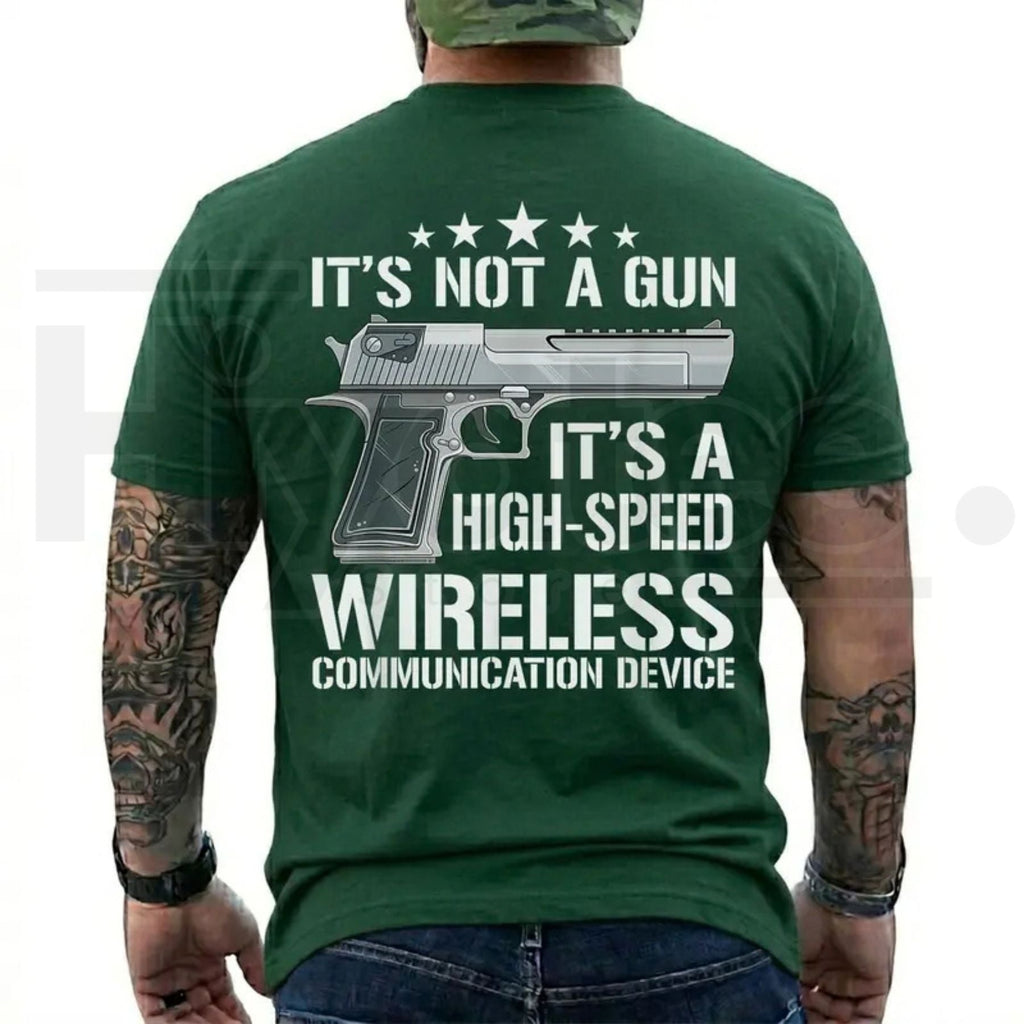 Funny Tactical Graphic T-Shirt – High-Speed Wireless Communication Tee