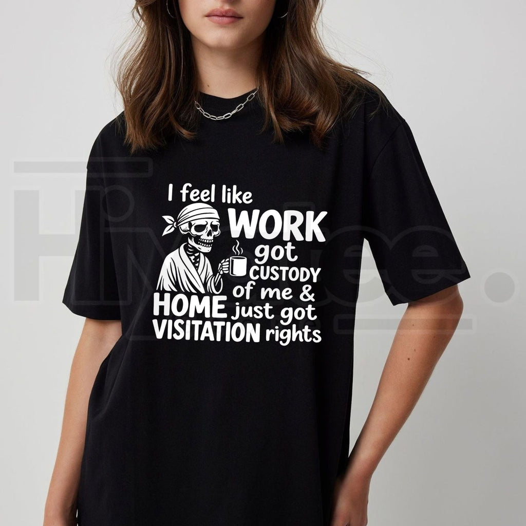 Funny Work Life Skeleton Coffee T-Shirt – Sarcastic Workplace Humor Graphic Tee