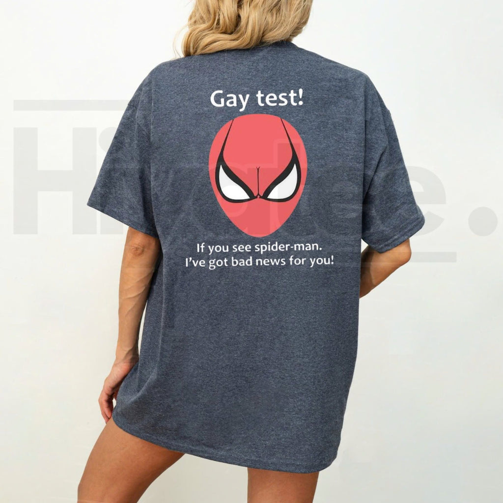 Gay Test Spiderman Meme T-Shirt – Funny Internet Illusion Graphic Tee