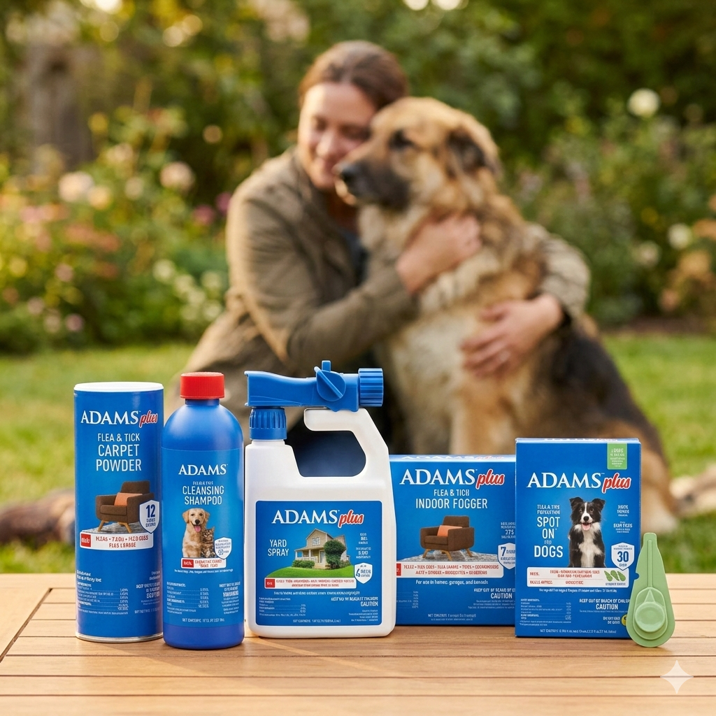 Adams Complete Indoor & Outdoor Flea Treatment System for Large Dogs 31–60 lbs Bundle