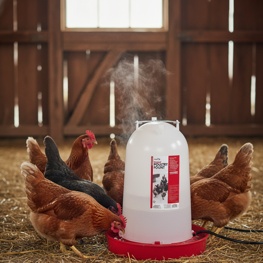 API Heated Chicken or Bird Waterer Heated Poultry Waterer, 3 Gallon