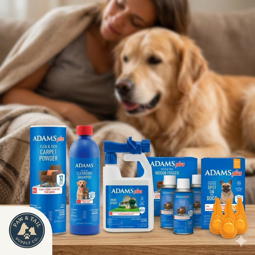 Adams Complete Indoor & Outdoor Flea Treatment System for Medium Dogs 15–30 lbs Bundle