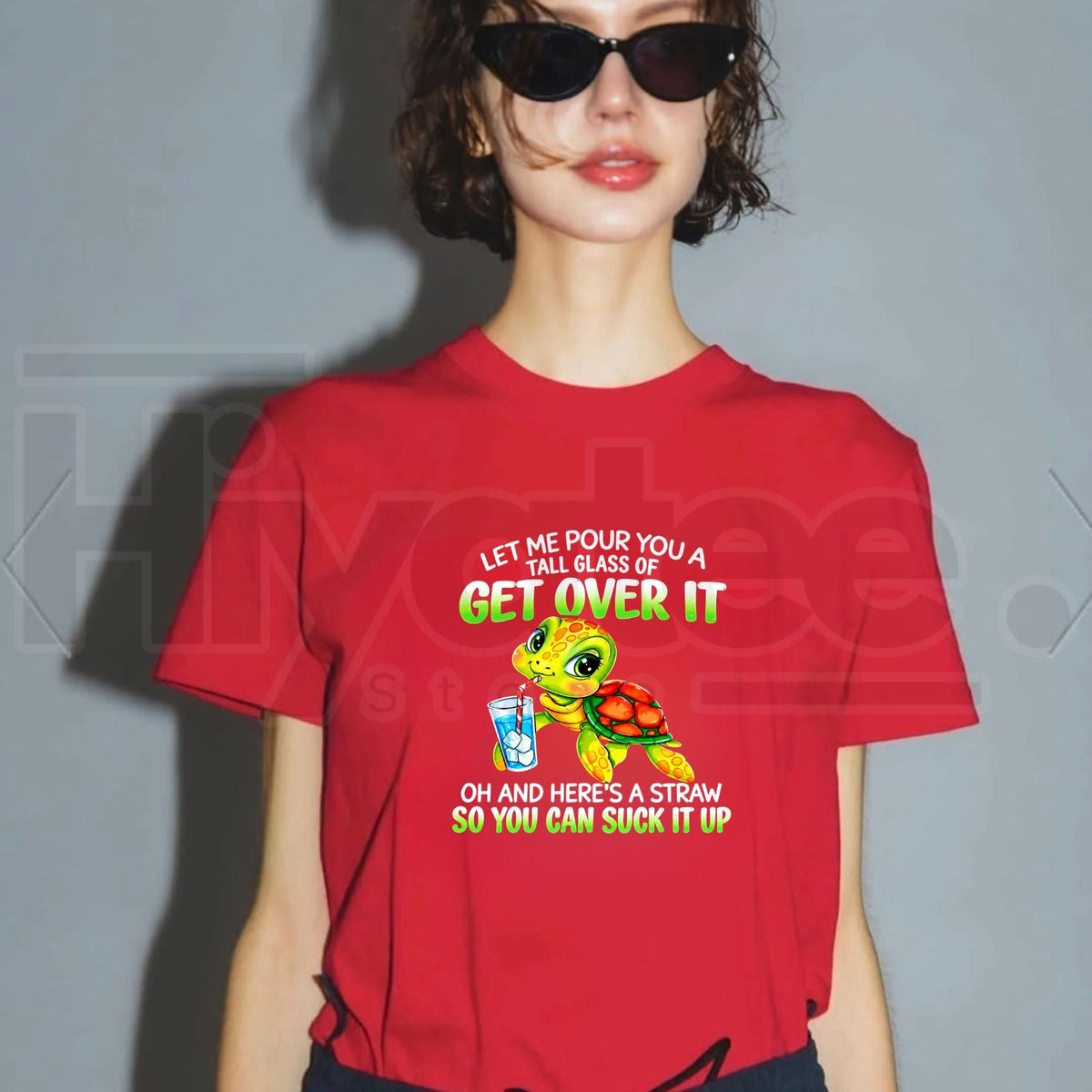 Get Over It Funny Turtle T-Shirt – Sarcastic Quote Graphic Tee