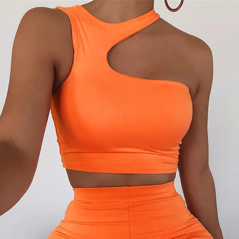Sexy Cut Out Off Shoulder Crop Top