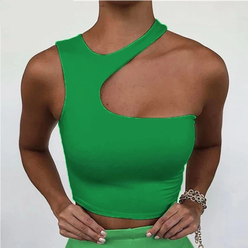 Sexy Cut Out Off Shoulder Crop Top