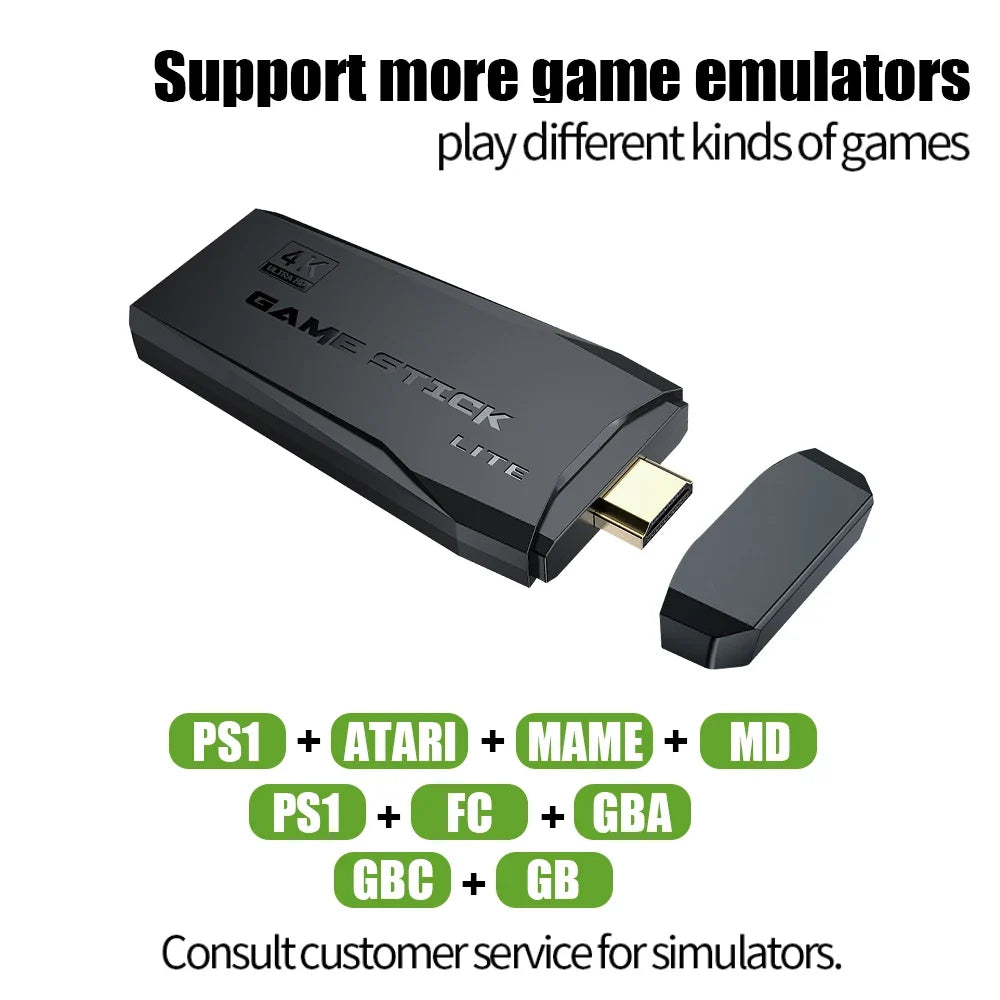 M8 Wireless Game Stick – 64GB 4K Retro 10000 Games Console