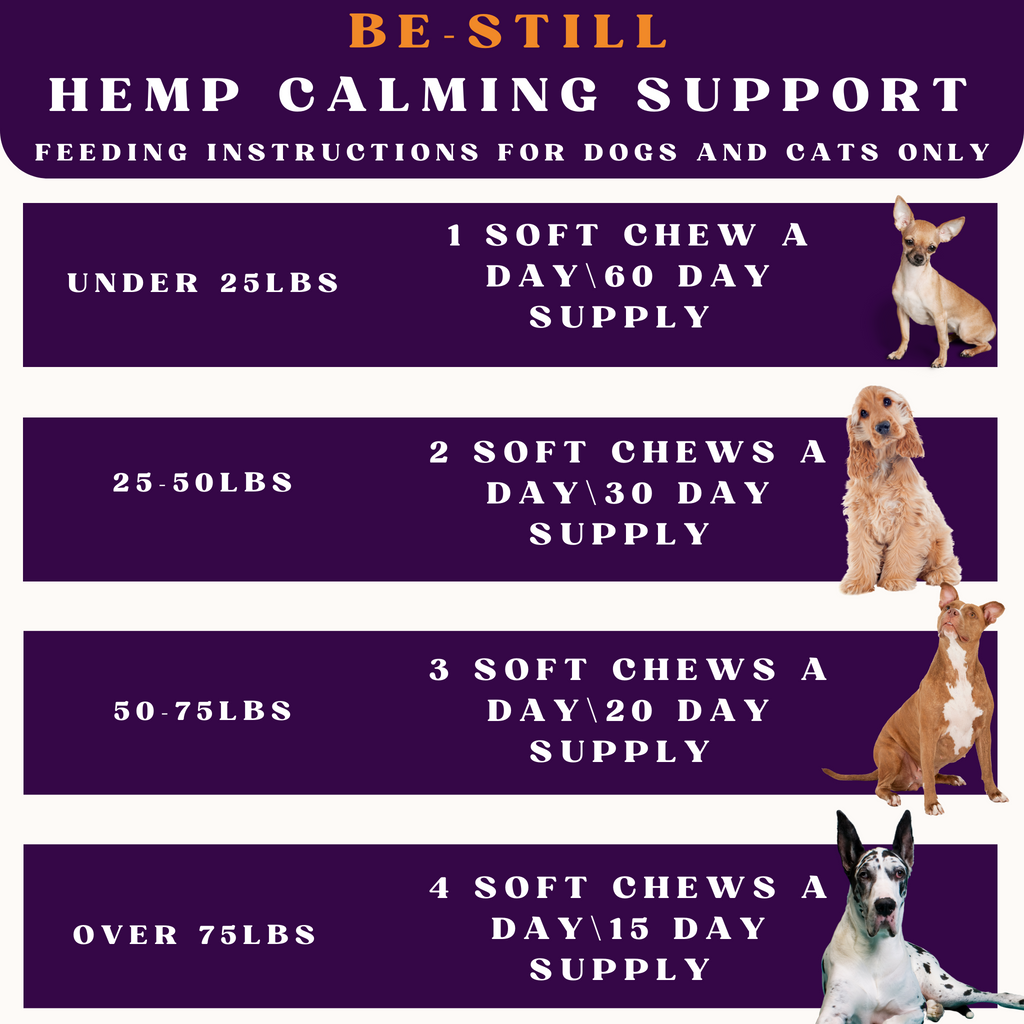 Dog Calming Chews Hemp 60ct + Medium Collagen Stick 3ct Anxiety Relief Treat Bundle