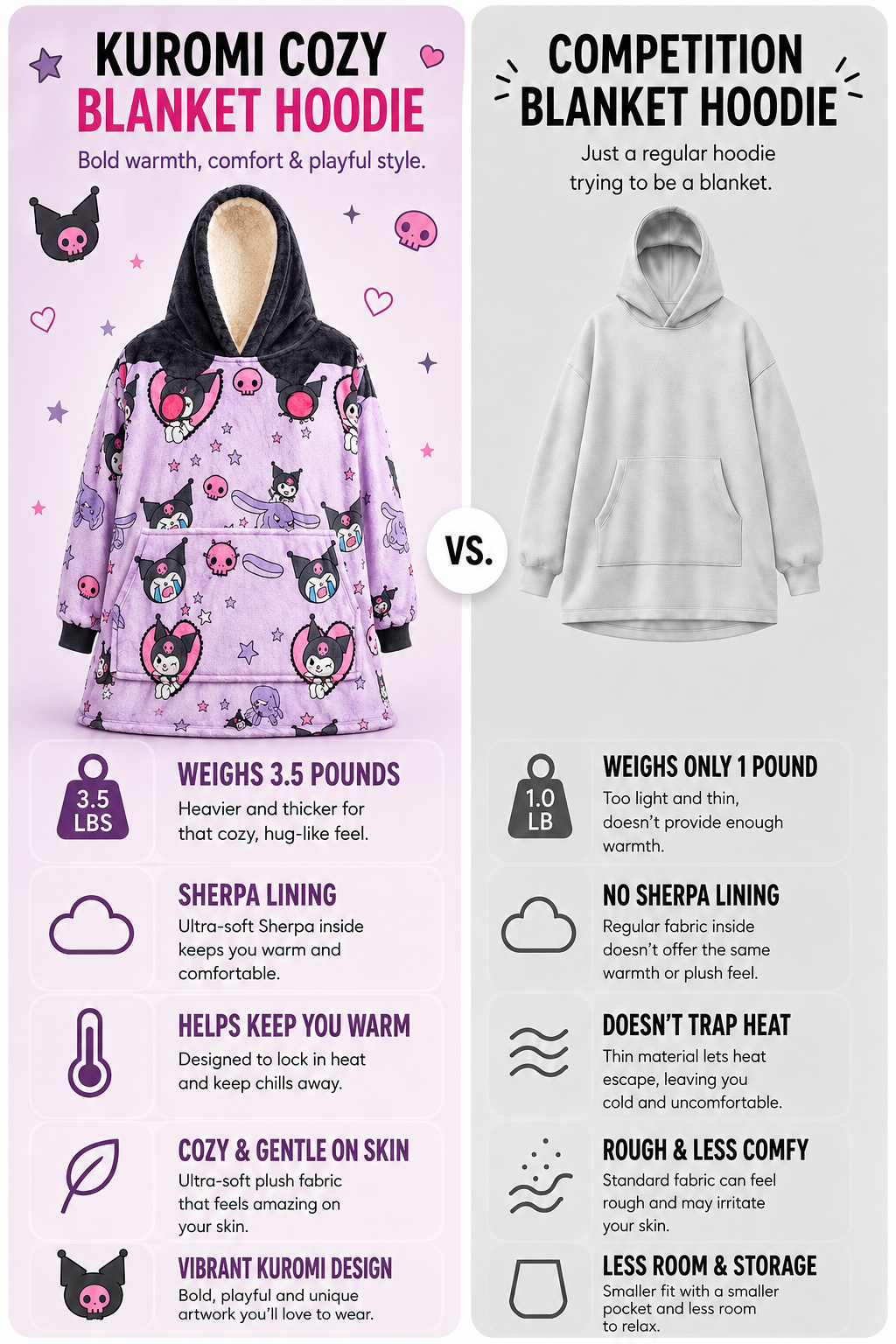 Kuromi Blanket Hoodie