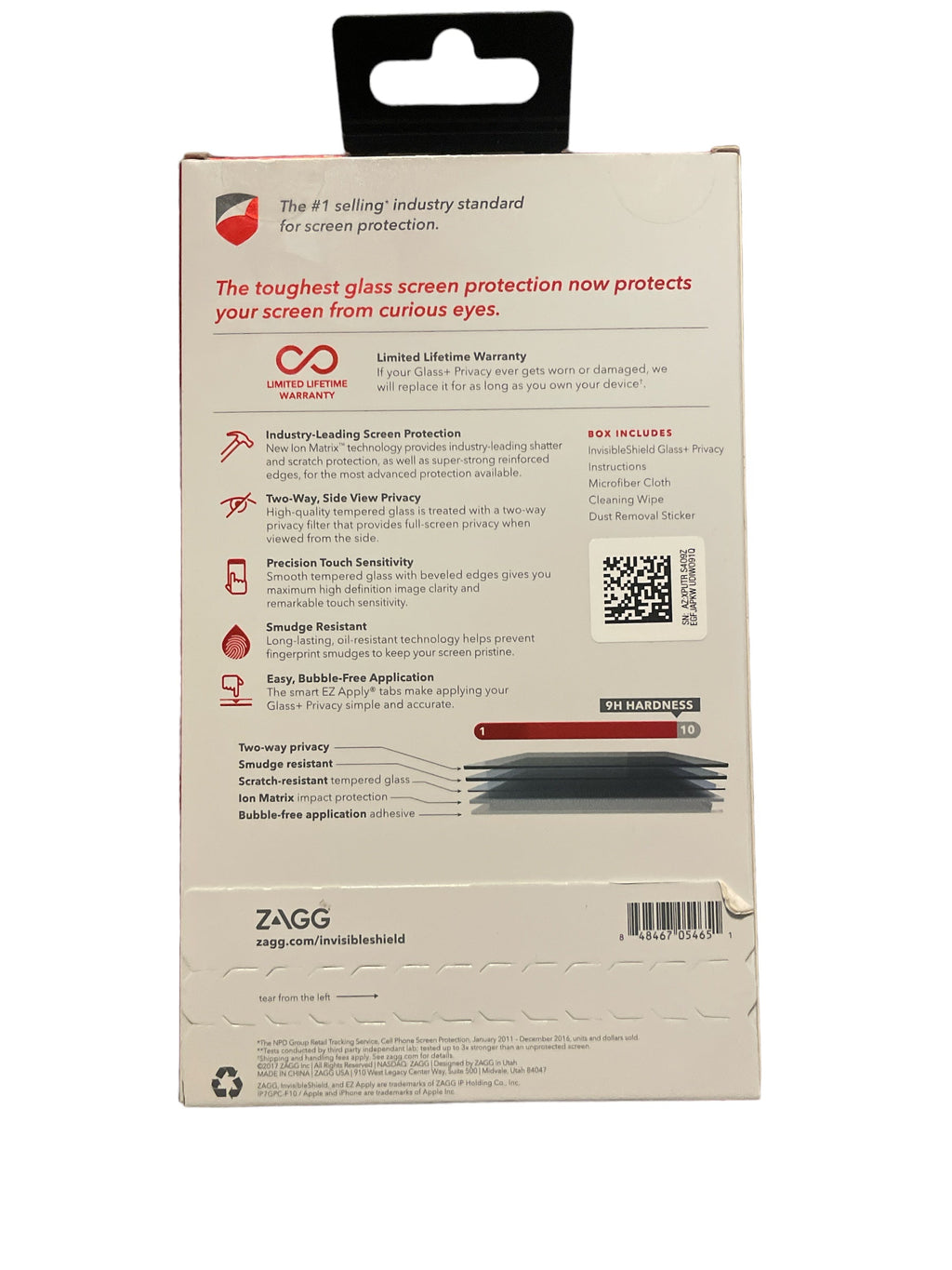 ZAGG InvisibleShield Glass Privacy Screen Protector For Apple iPhone 6/6s/7