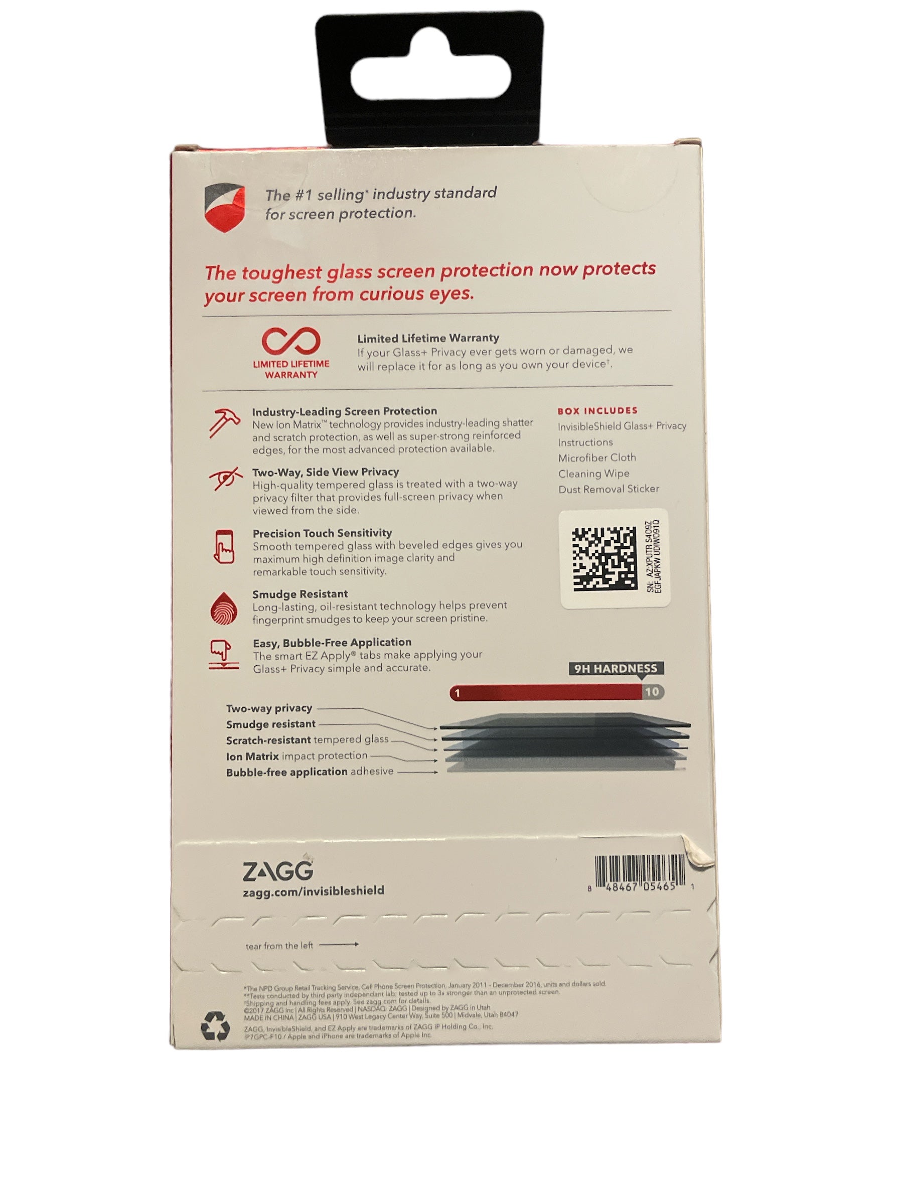 ZAGG InvisibleShield Glass Privacy Screen Protector For Apple iPhone 6/6s/7