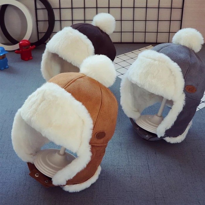 Faux Fur-Lined Kids Winter Hat | Windproof Toddler Trapper Hat
