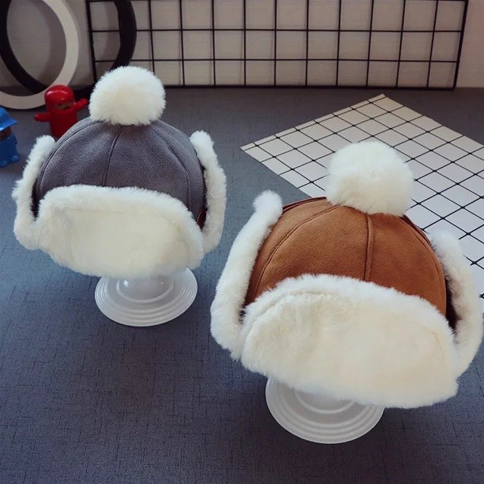 Faux Fur-Lined Kids Winter Hat | Windproof Toddler Trapper Hat