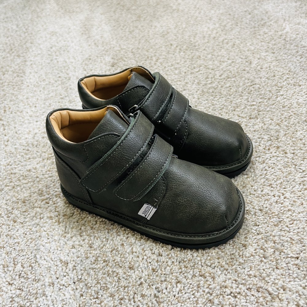 Barefoot Toddler Sneakers | Flexible Wide Toe Box Kids Shoes | Forest Green