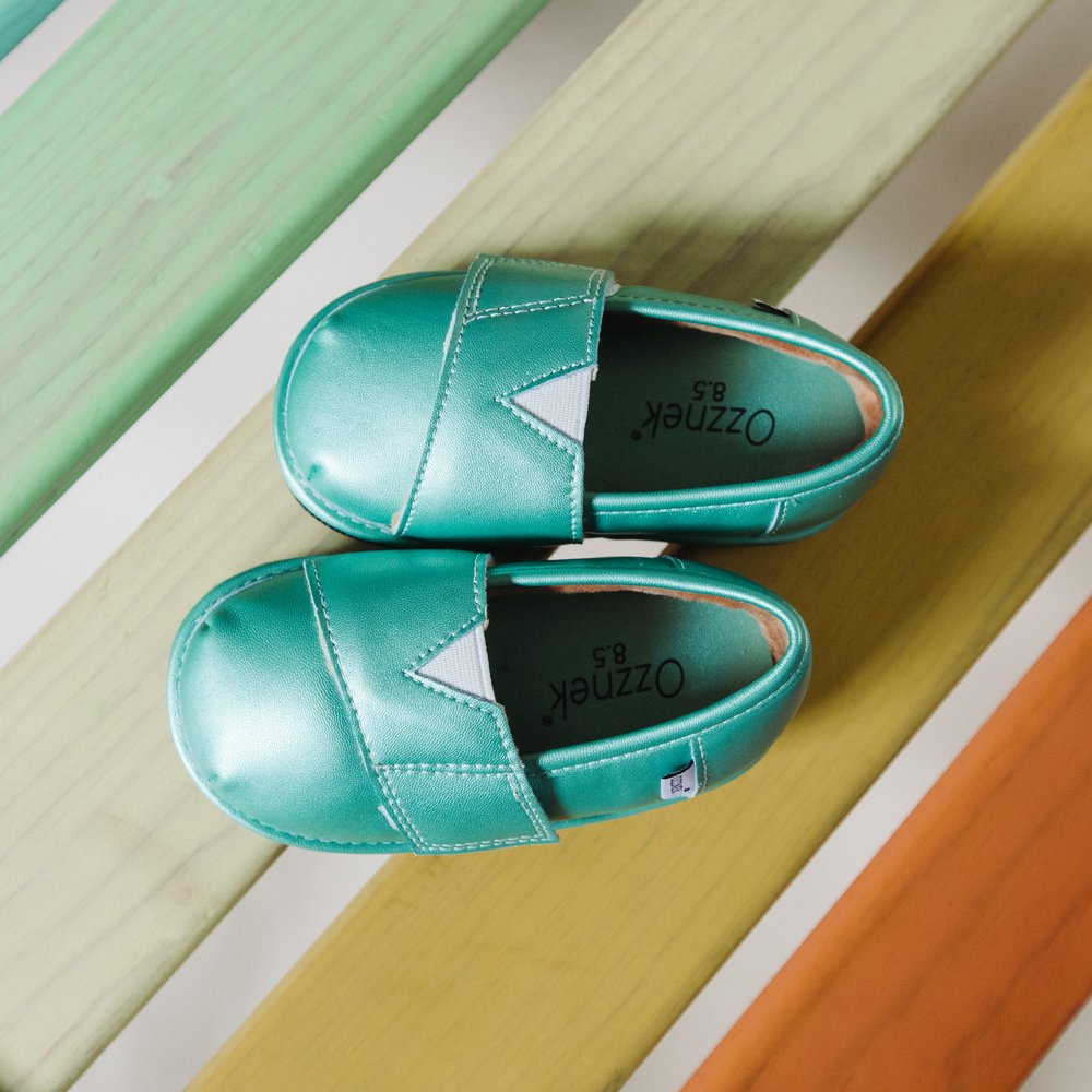 Teal Velvet Barefoot Shoe Topper | Ozznek Wide Toe Box & Zero-Drop