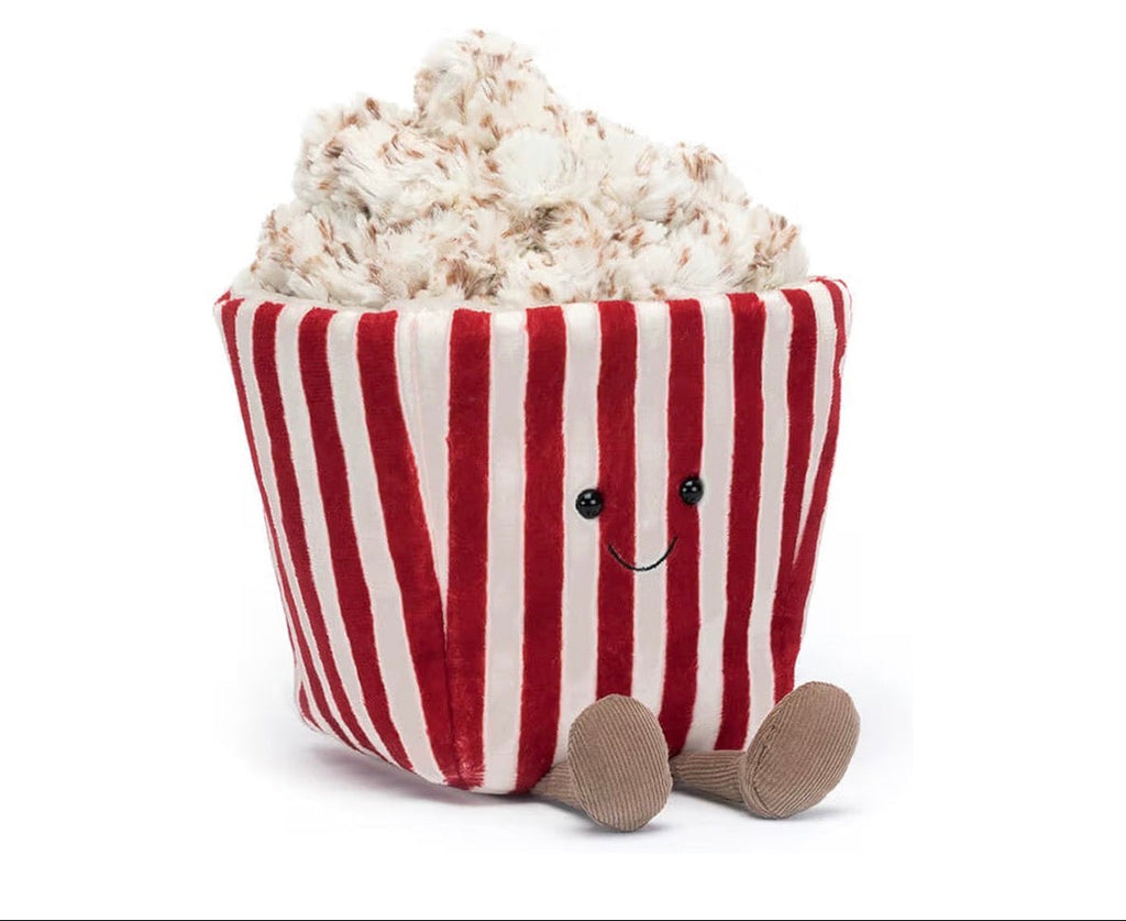 Movie Night Popcorn Plushie | 8.5” Ultra-Soft Sensory Food Toy