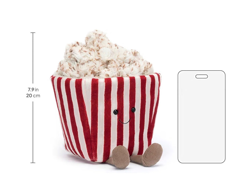Movie Night Popcorn Plushie | 8.5” Ultra-Soft Sensory Food Toy