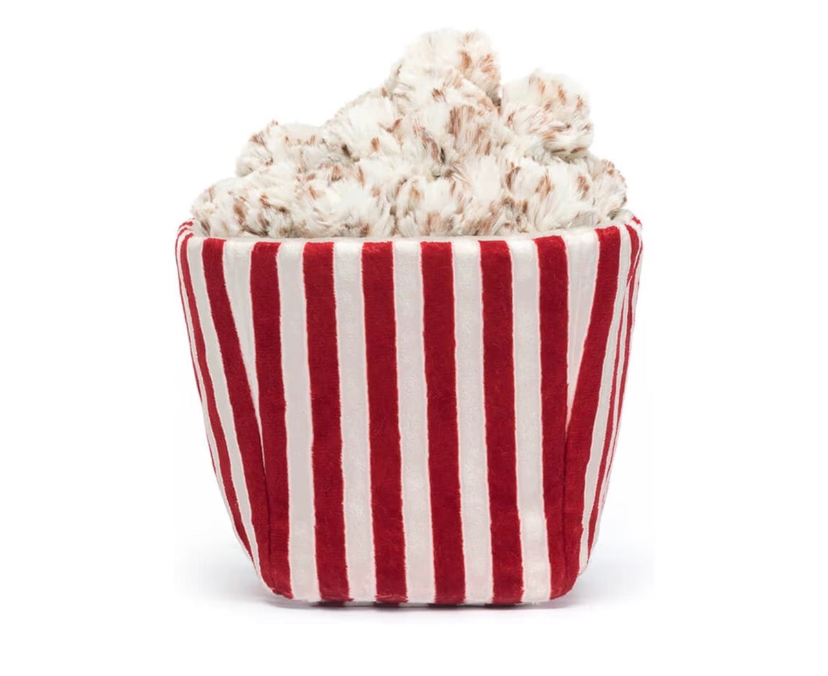 Movie Night Popcorn Plushie | 8.5” Ultra-Soft Sensory Food Toy