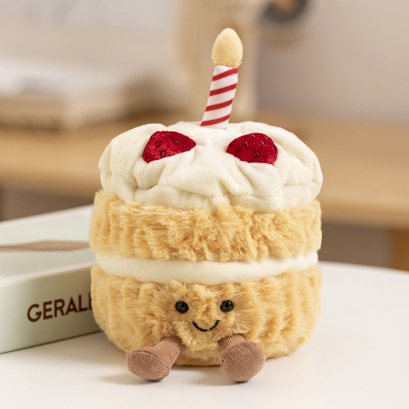 Pre-Order Strawberry Cream Birthday Cake Plush | Aesthetic Keepsake & Pretend Play Toy