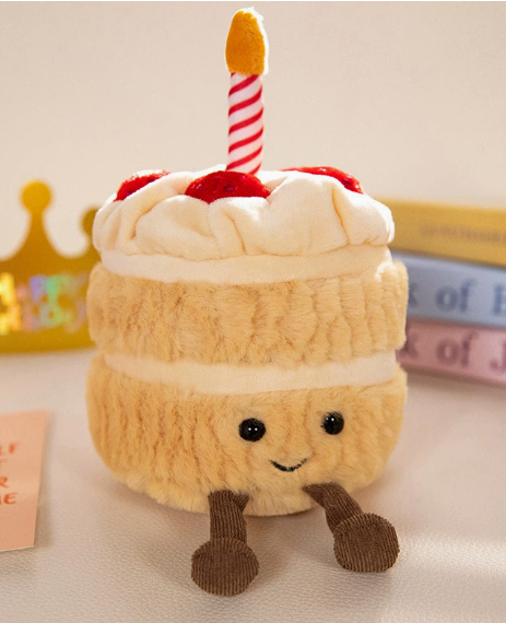 Pre-Order Strawberry Cream Birthday Cake Plush | Aesthetic Keepsake & Pretend Play Toy