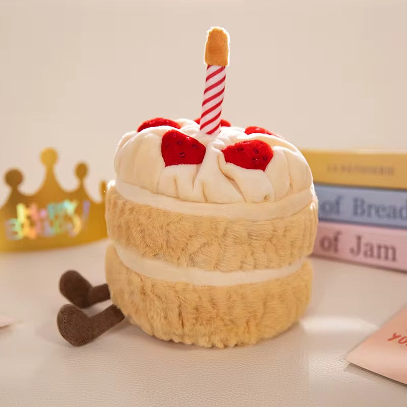 Pre-Order Strawberry Cream Birthday Cake Plush | Aesthetic Keepsake & Pretend Play Toy
