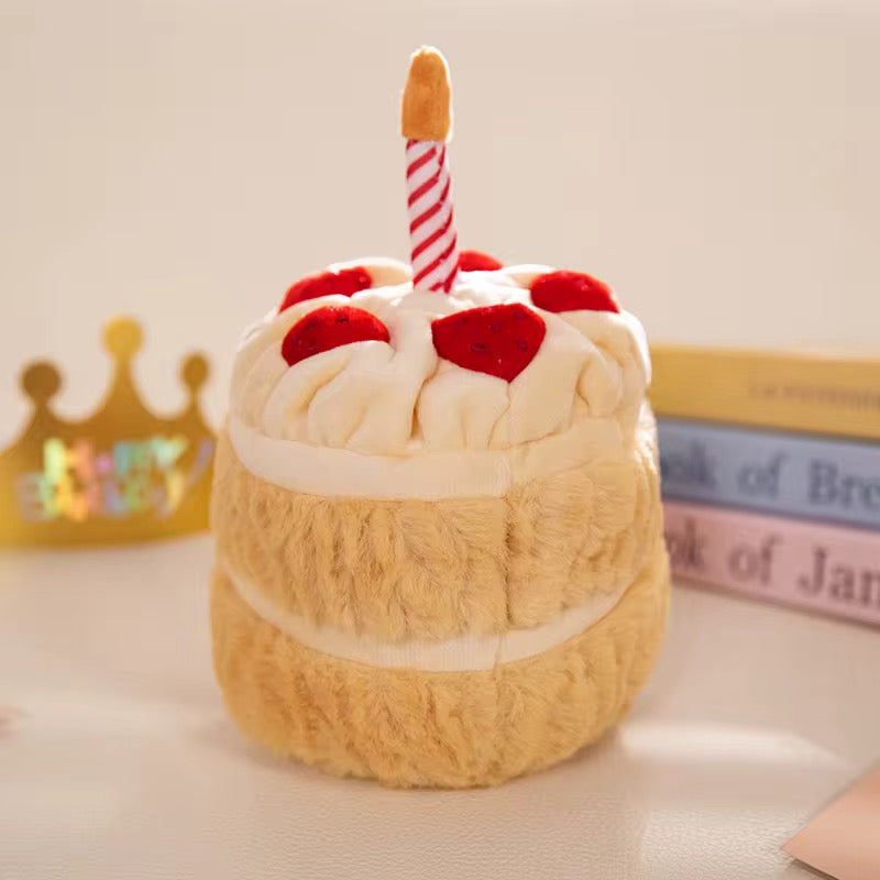Pre-Order Strawberry Cream Birthday Cake Plush | Aesthetic Keepsake & Pretend Play Toy