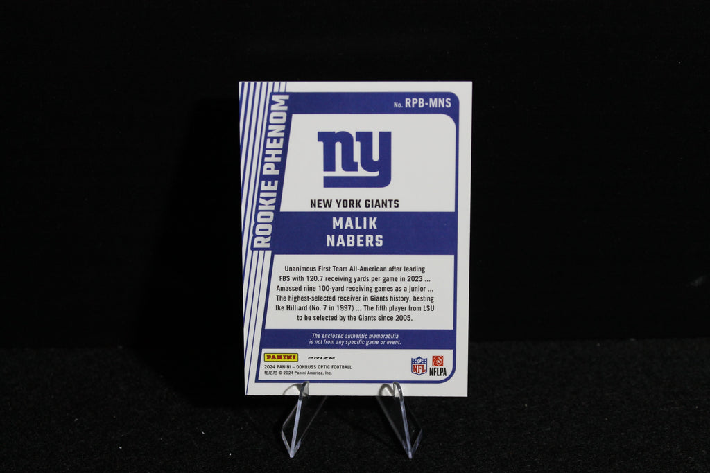 Malik Nabers - 2024 Donruss Optic - Rookie Phenom Patch - Rookie